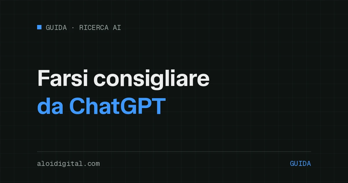 Come farsi consigliare da ChatGPT