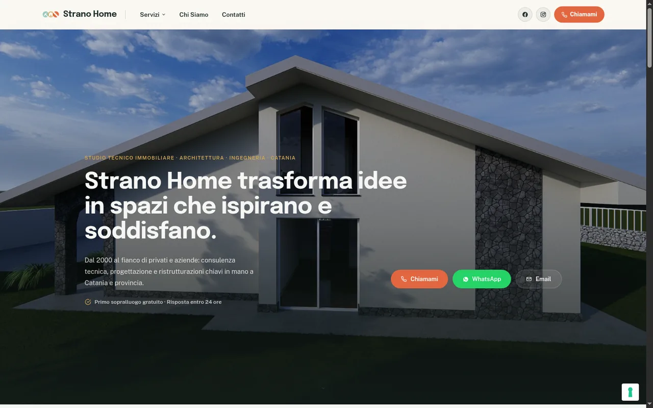 Screenshot del sito Strano Home